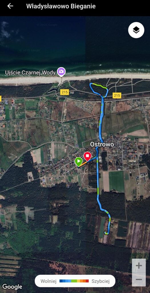 Mapa biegu w Ostrowie